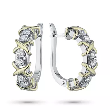 Серьги из комбинированного золота с бриллиантами э1001сг06164900