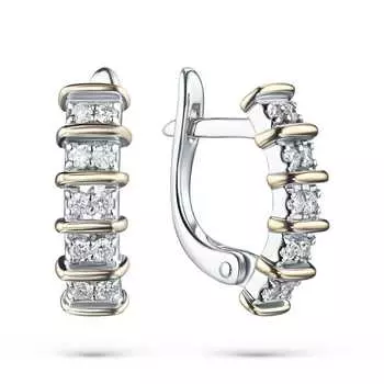 Серьги из комбинированного золота с бриллиантами э1001сг09210658