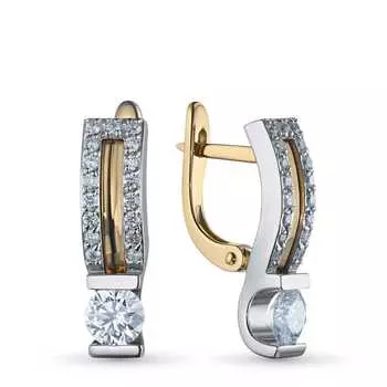 Серьги из комбинированного золота с бриллиантами э1001сг11200377