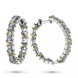 Серьги из комбинированного золота с бриллиантами э1001с_1119008