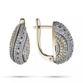 Серьги из комбинированного золота с бриллиантами э10с111803