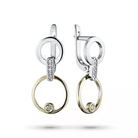 Серьги из комбинированного золота с бриллиантами э1001сг01206020