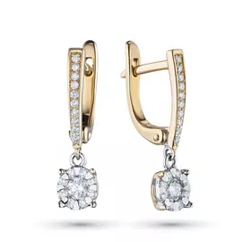 Серьги из комбинированного золота с бриллиантами э1001сг01210953