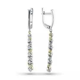Серьги из комбинированного золота с бриллиантами э1001сг02184200