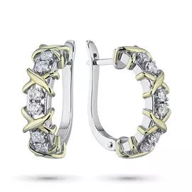 Серьги из комбинированного золота с бриллиантами э1001сг06164900