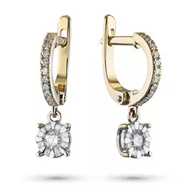 Серьги из комбинированного золота с бриллиантами э1001сг06191300