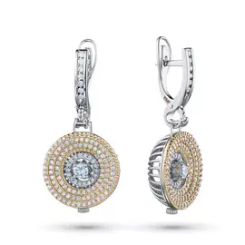 Серьги из комбинированного золота с бриллиантами э1045сг04210365