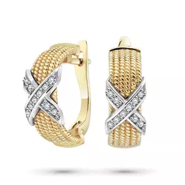 Серьги из комбинированного золота с бриллиантом э10с041652