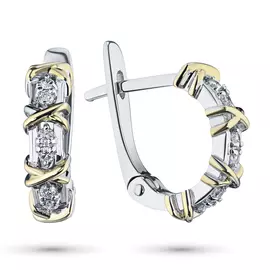 Серьги из комбинированного золота с бриллиантом нал10с061707