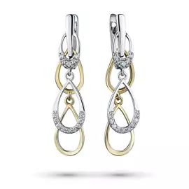 Серьги из комбинированного золота с бриллиантом э1001сг01203580