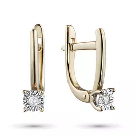 Серьги из комбинированного золота с бриллиантом э1001сг06200101