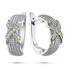 Серьги из комбинированного золота с бриллиантами э1001сг08184300