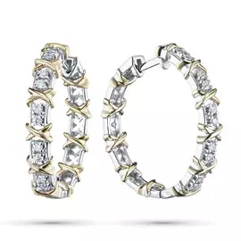 Серьги из комбинированного золота с бриллиантом э1001сг12200015