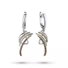 Серьги из комбинированного золота с бриллиантом и гранатами э1019сг01203660