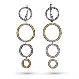 Серьги из комбинированного золота с гранатом и бриллиантами э1019сг12193670