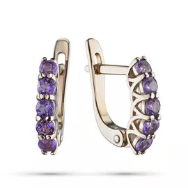 Серьги из красного золота с аметистом э0207сг04171500