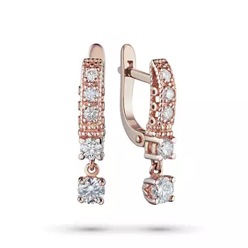Серьги из красного золота с бриллиантами э0201сг03141500