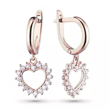 Серьги из красного золота с бриллиантами э0201сг05183800