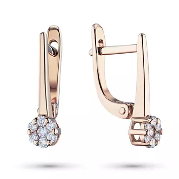 Серьги из красного золота с бриллиантами э0201сг10134800
