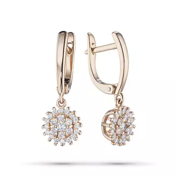 Серьги из красного золота с бриллиантами э0201сг06184900
