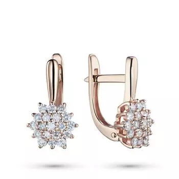 Серьги из красного золота с бриллиантами э0201сг03210107