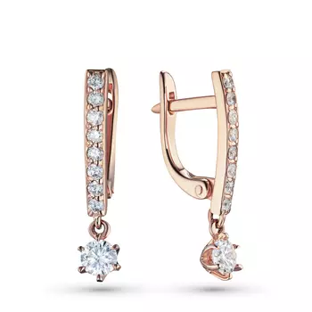 Серьги из красного золота с бриллиантами э0201сг11210001