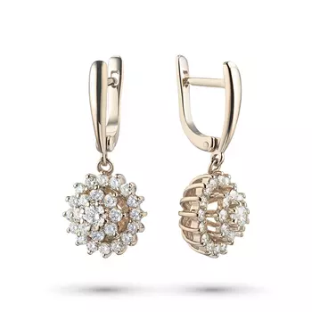 Серьги из красного золота с бриллиантами э0201сг07163600