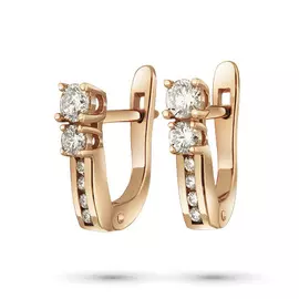 Серьги из красного золота с бриллиантами э02с021635