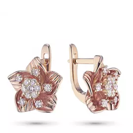 Серьги из красного золота с бриллиантами э02с051857