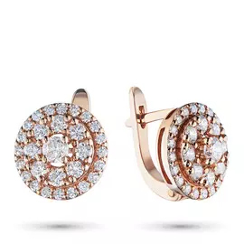 Серьги из красного золота с бриллиантами э02с071690