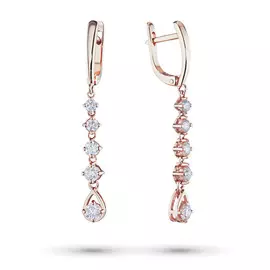 Серьги из красного золота с бриллиантами э02с051658 капля