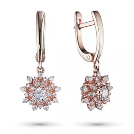 Серьги из красного золота с бриллиантами э02с091858