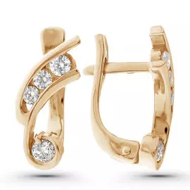 Серьги из красного золота с бриллиантами э02с051020