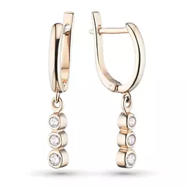Серьги из красного золота с бриллиантами э02с051152
