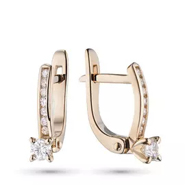 Серьги из красного золота с бриллиантами э02с041714