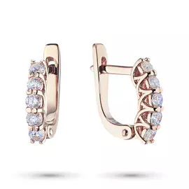 Серьги из красного золота с бриллиантами э02с041715