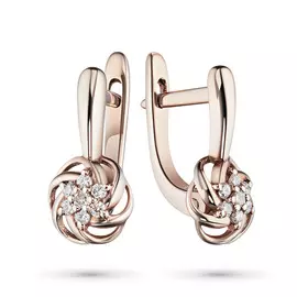 Серьги из красного золота с бриллиантами э02с121704