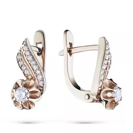 Серьги из красного золота с бриллиантами э0201сг04201616