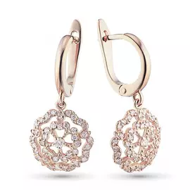 Серьги из красного золота с бриллиантами э0201сг04202837