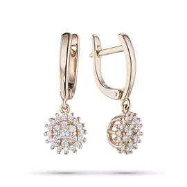 Серьги из красного золота с бриллиантами э0201сг06184900