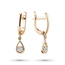 Серьги из красного золота с бриллиантами э0201сг08170100