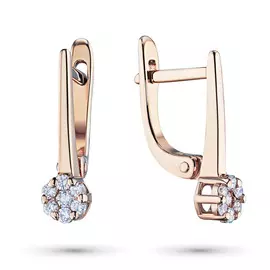 Серьги из красного золота с бриллиантами э0201сг10134800