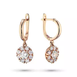 Серьги из красного золота с бриллиантами э0201сг10163800