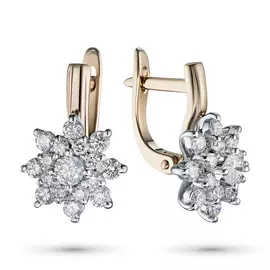 Серьги из красного золота с бриллиантами э1101сг09160400