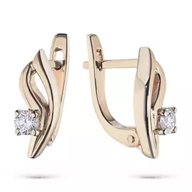 Серьги из красного золота с бриллиантом э0201сг06195600