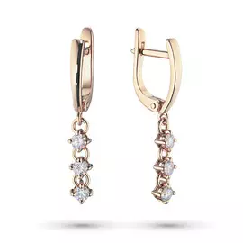 Серьги из красного золота с бриллиантом э0201сг10181900