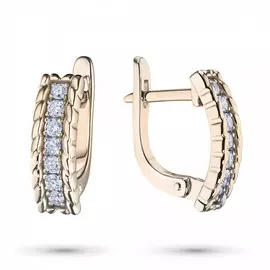 Серьги из красного золота с бриллиантом э02с041549