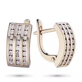 Серьги из красного золота с бриллиантом э0201сг04201614