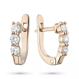 Серьги из красного золота с бриллиантом э0201сг09170500