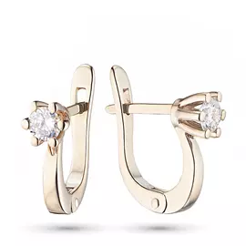 Серьги из красного золота с бриллиантом э02с091047-В